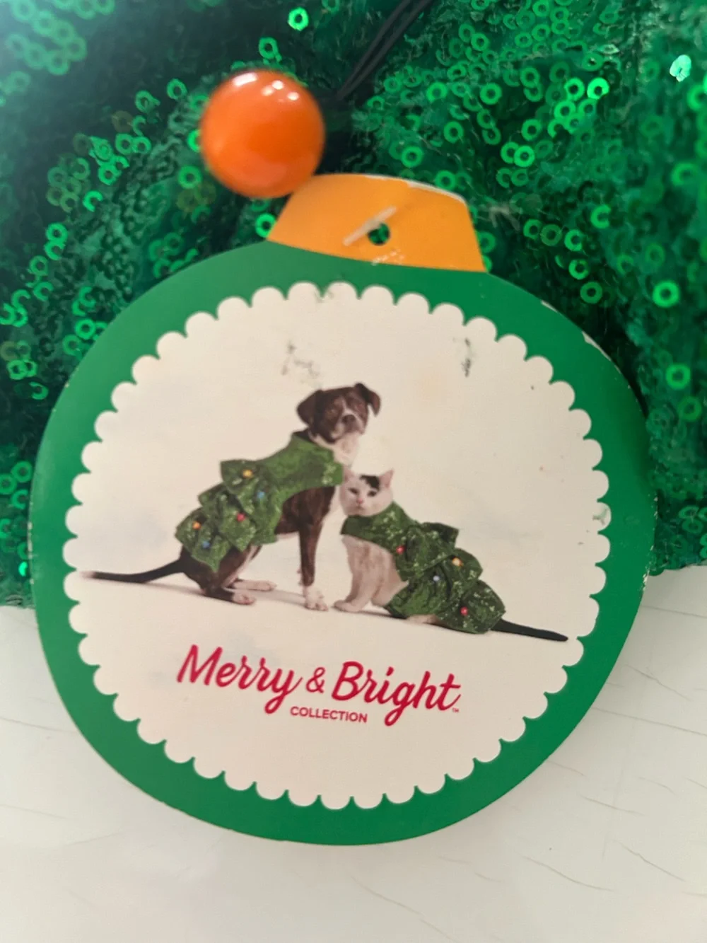 Merry & Bright Green Sequin Dog Holiday Costume